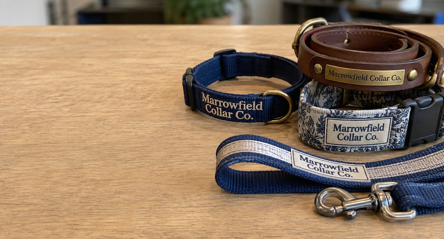 Custom printed dog collars with logo